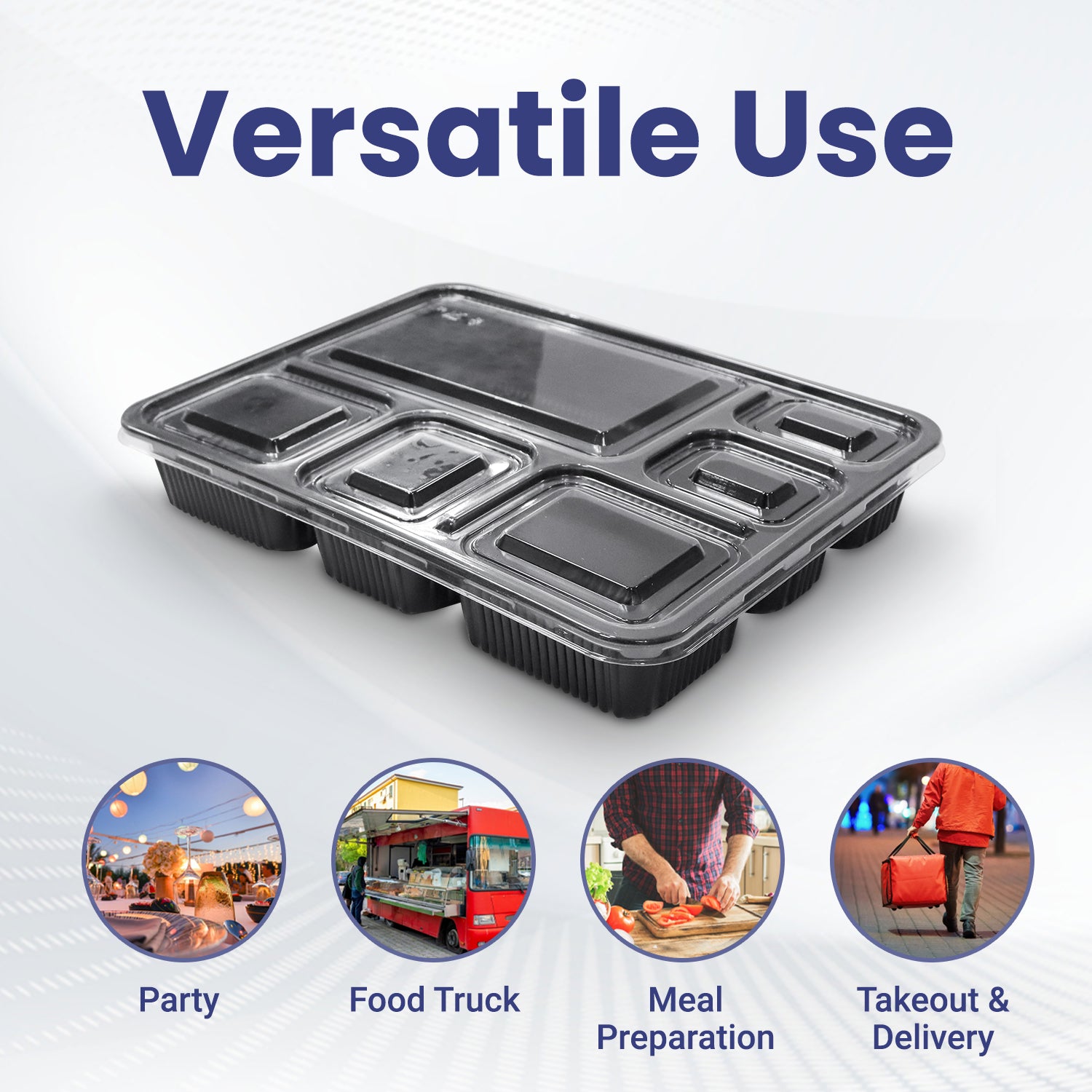 Microwave Container With Lid 6 Compartment 1X150 Pieces