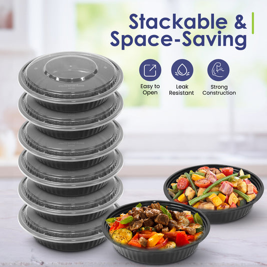 Round Microwave Container 37oz With Lid