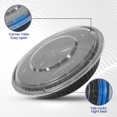 Round Microwave Container 37oz With Lid