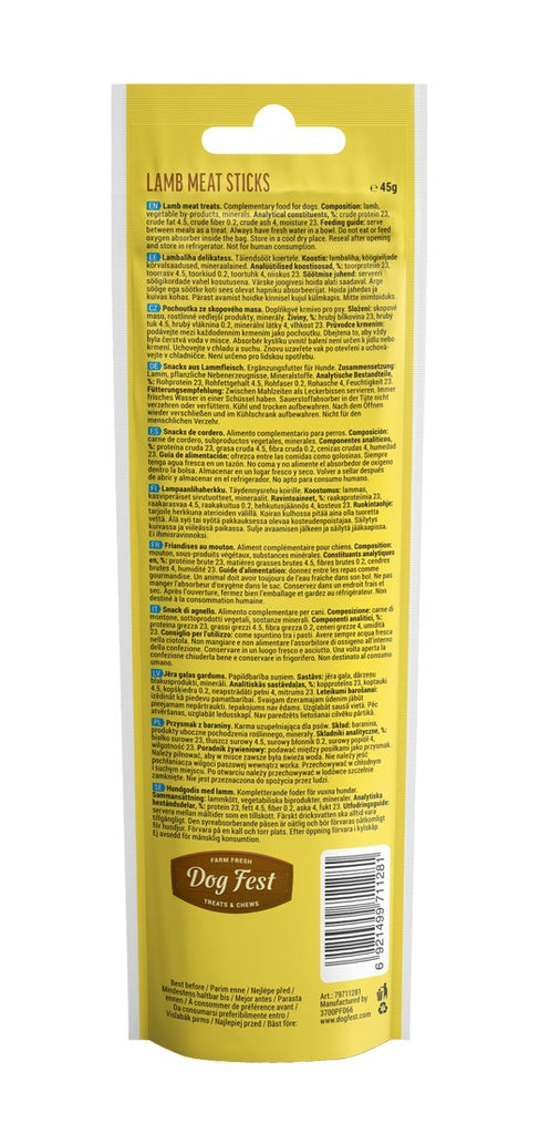 Dog Fest Lamb Meat Sticks For Adult Dogs - 45g