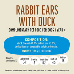 Dog Fest Rabbit Ears With Duck For Adult Dogs - 90g