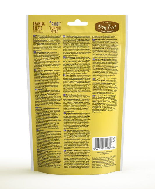 Dog Fest Training Treats Rabbit & Pumpkin Seeds 90g
