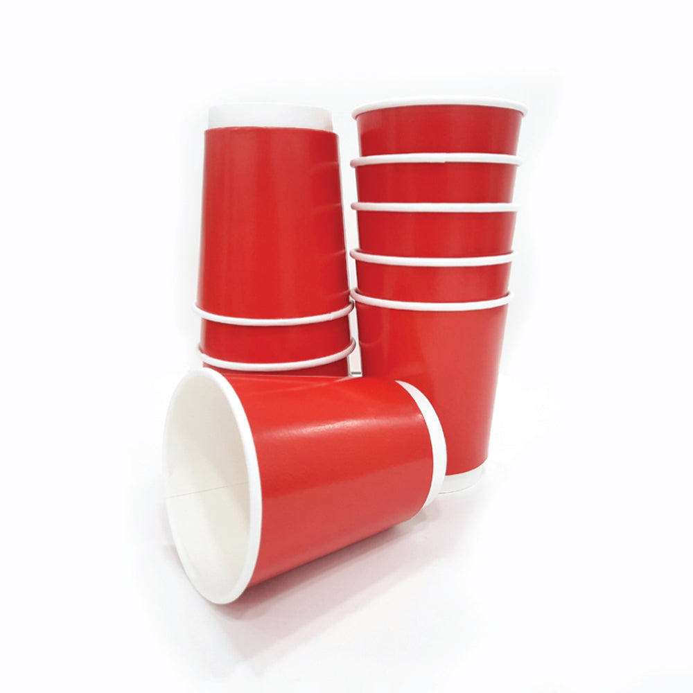 Red Double Wall Paper Cups – 4oz, 8oz & 12oz | Premium Insulated Hot Drink Cups