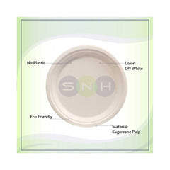 Bagasse Biodegradable Plate White 9 Inch 500 Pieces - Your One Stop Solution UAE