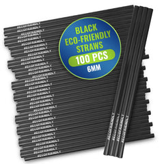 PLA Straw Black – Wrapped Eco-Friendly Straws Individually Packed | 100 pcs