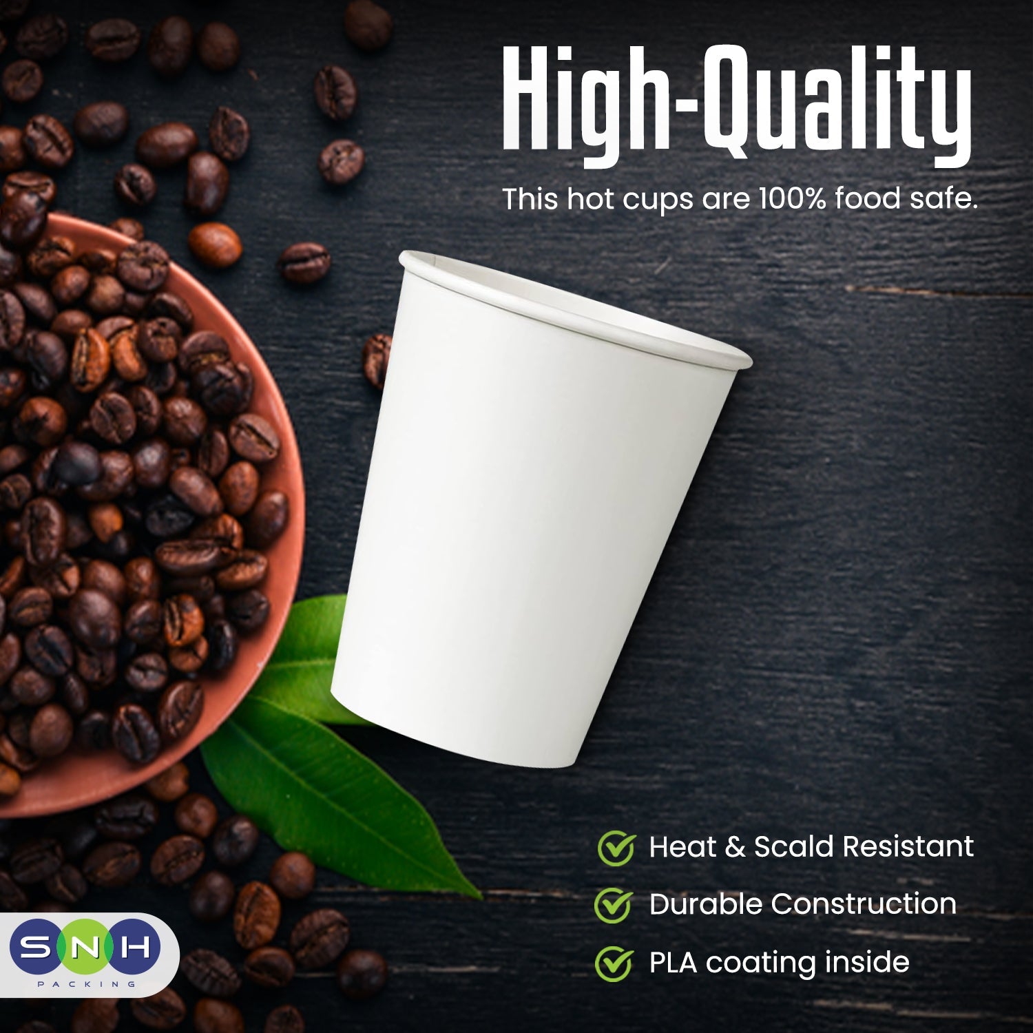 Single Wall Coffee Cup 8 Oz Heavy Duty 1X1000 Pieces