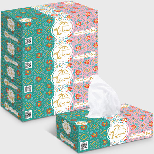 Fasil Facial Tissue – 200 Sheets 1-Ply | Soft Disposable Facial Tissues