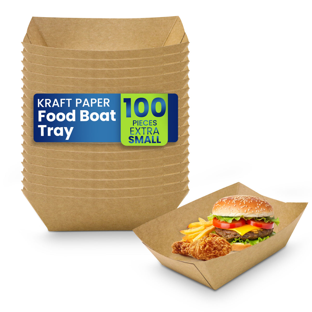 Kraft Paper Food Boat Tray #1 Extra Small