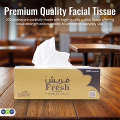 Fresh Facial Tissue 200 Sheet Pack of 5 Pieces