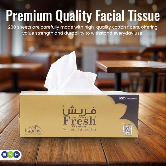 Fresh Facial Tissue – 200 Sheets | Pack of 30 Boxes (5 Boxes x 6 PKT)