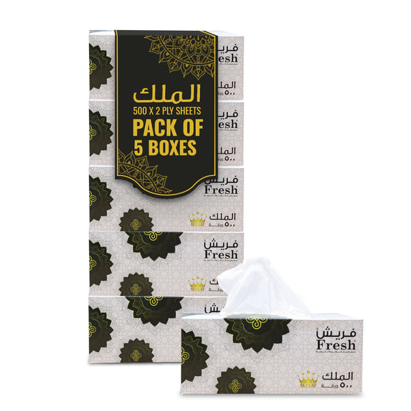 Fresh Facial Tissue 500 Sheets 2 Ply Pack 5 Pieces - Your One Stop Solution UAE