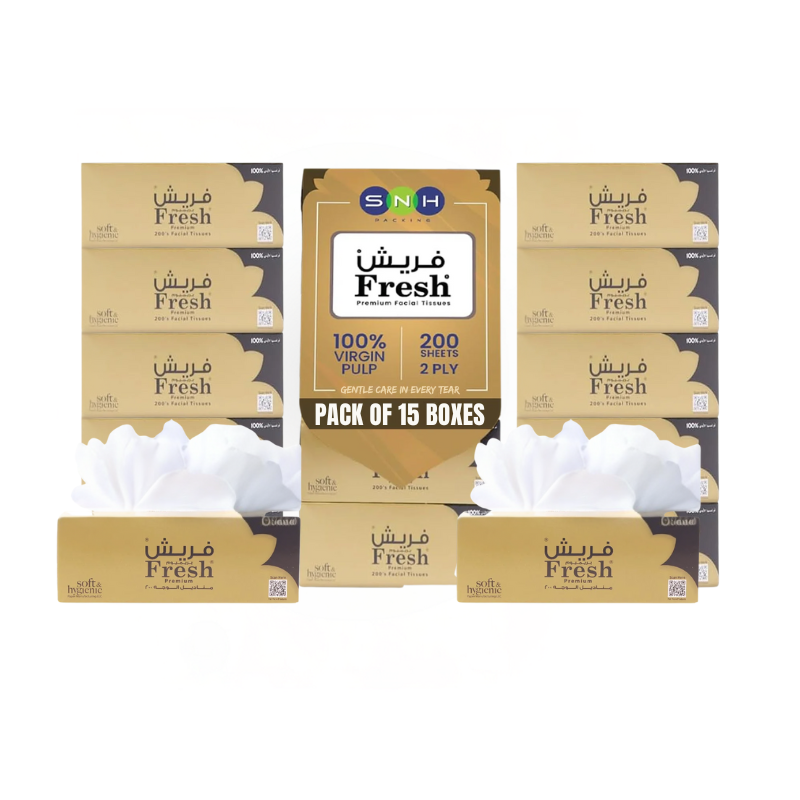 مناديل الوجه المنعشة عبوة 200 منديل، 10 قطع