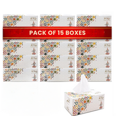 AL FAJR Facial Tissue – 200 Sheets | Pack of 5 or 15 Boxes (5 Boxes x 1Pkt / 5 Boxes x 3Pkts)