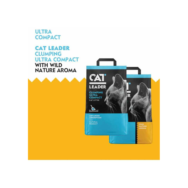 Geohellas Cat Leader Clumping Ultra Compact Cat Litter[Weight - 10kg, Flavor - Baby Powder]
