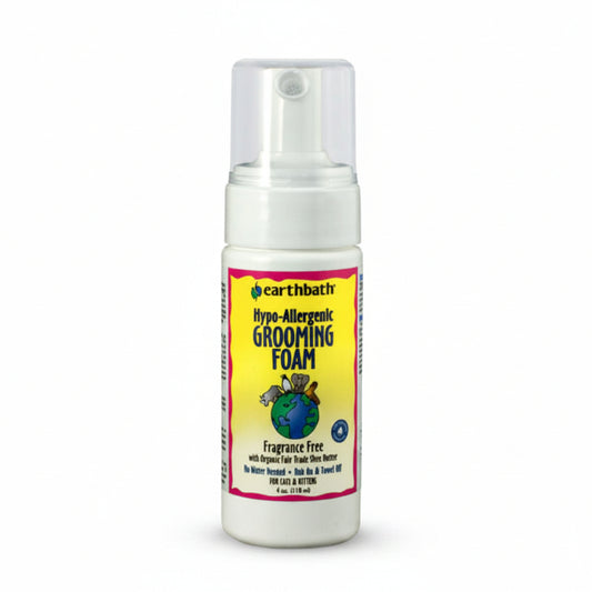 earthbath® Waterless Grooming Foam for Cats & Kittens, Hypo-Allergenic & Fragrance Free, Made in USA, 4 oz pump