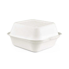 Bio-Degradable Hinged Burger Box – 6 Inch | Eco-Friendly Food Packaging