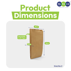 Paper Bags Flat Bottom | 4 KG | Eco-Friendly Takeaway Bags