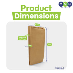 Paper Bags Flat Bottom | 4 KG | Eco-Friendly Takeaway Bags