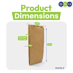 Paper Bags Flat Bottom | 4 KG | Eco-Friendly Takeaway Bags