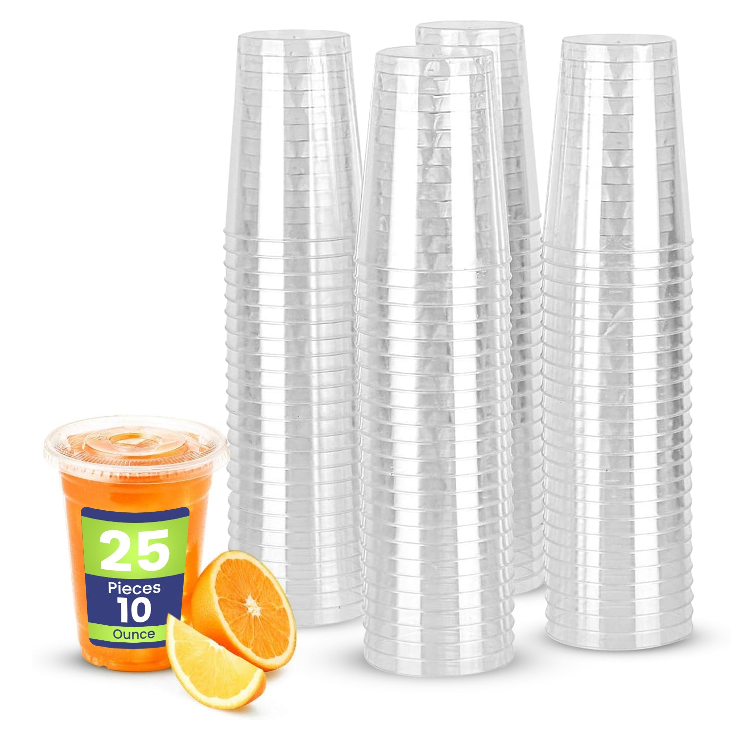 Disposable Clear Plastic Cups with Flat Lids