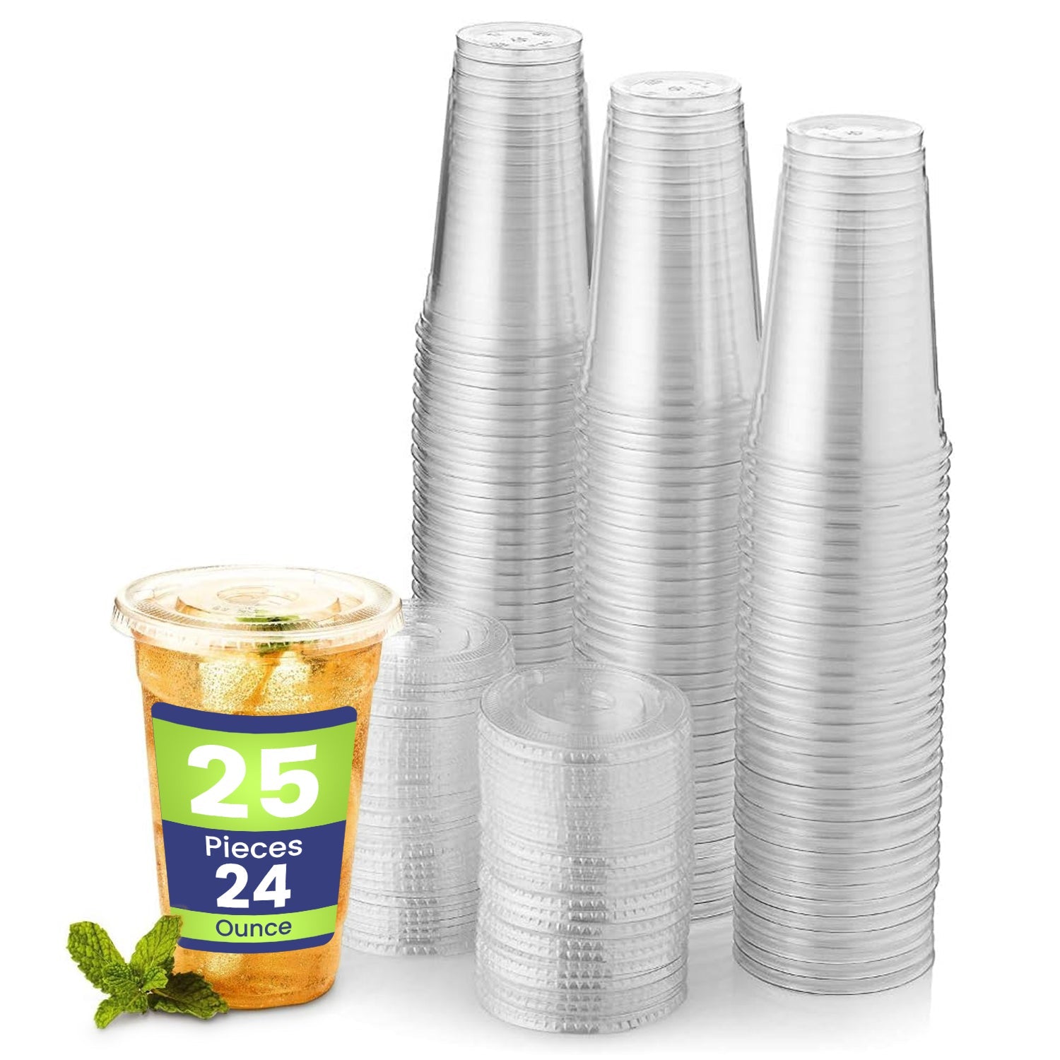 Disposable Clear Plastic Cups with Flat Lids