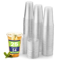 Disposable Clear Plastic Cups with Flat Lids