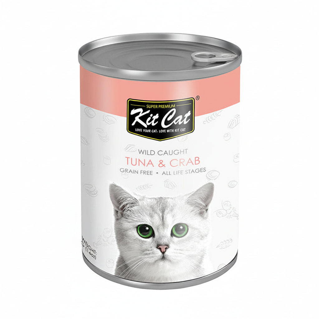 Kit Cat Wild Caught Tuna with Crab Canned Cat Food 400g