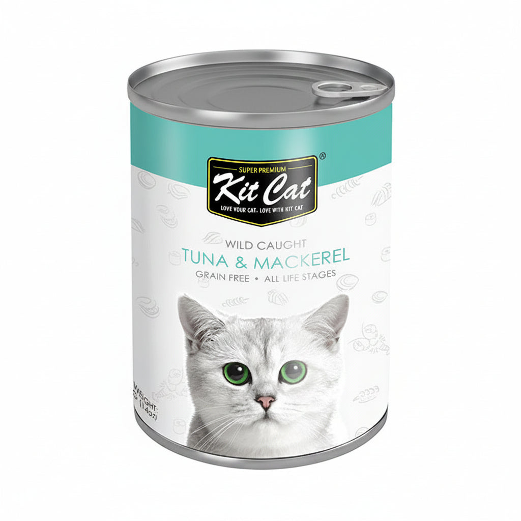 Kit Cat Wild Caught Tuna with Mackerel Canned Cat Food 400g