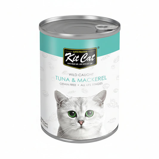 Kit Cat Wild Caught Tuna with Mackerel Canned Cat Food 400g