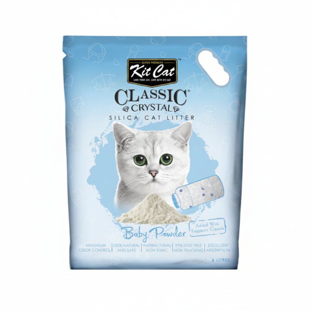 Kit Cat Classic Crystal Cat Litter – Baby Powder (5 Litres)