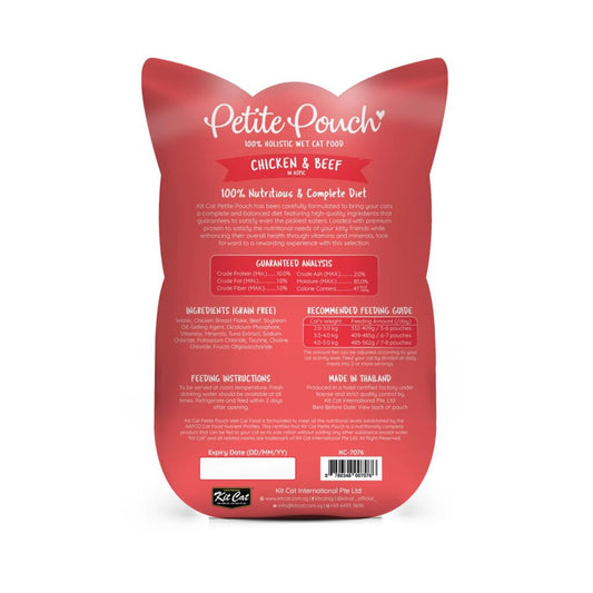 Kit Cat Petite Pouch 70g – Chicken & Beef