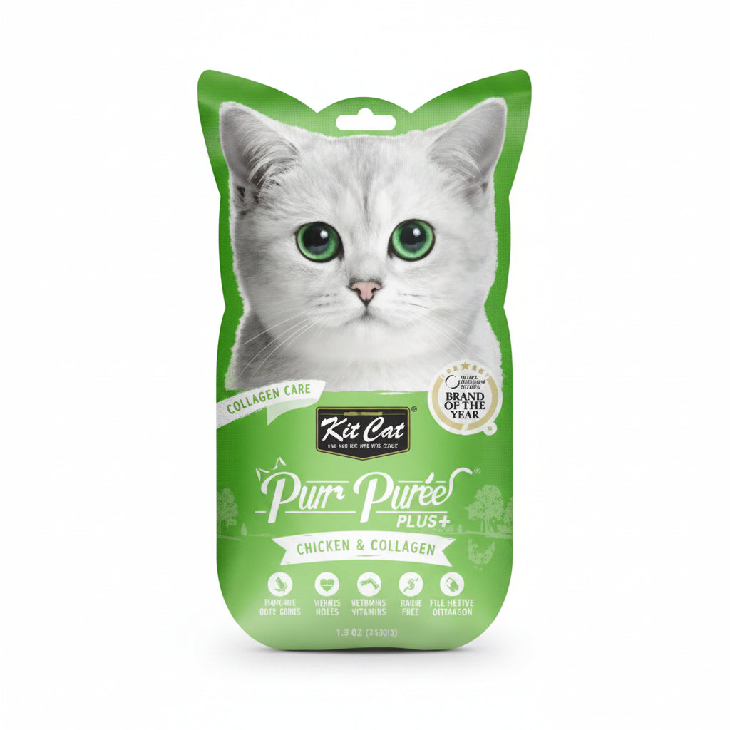 Kit Cat Purr Puree Plus+ Chicken & Collagen (Collagen Care)