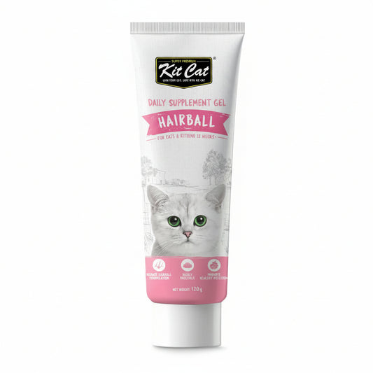 Kit Cat Daily Nutritional Supplement Gel For Cats & Kittens – Hairball (120g)