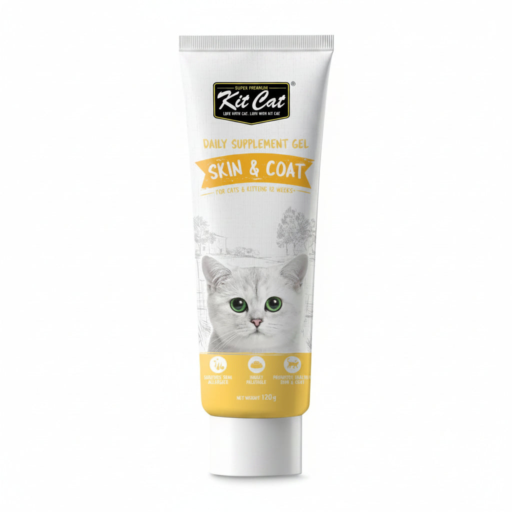 Kit Cat Daily Nutritional Supplement Gel For Cats & Kittens – Skin & Coat (120g)