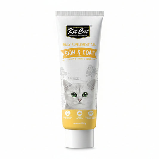 Kit Cat Daily Nutritional Supplement Gel For Cats & Kittens – Skin & Coat (120g)