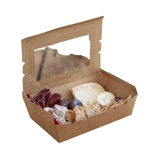 Kraft Lunch Box With Window 25 Pieces