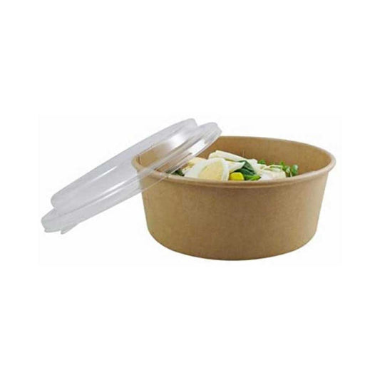 Kraft Salad Bowl With Pet Lid 1000ML 1X300 Pieces - Your One Stop Solution UAE