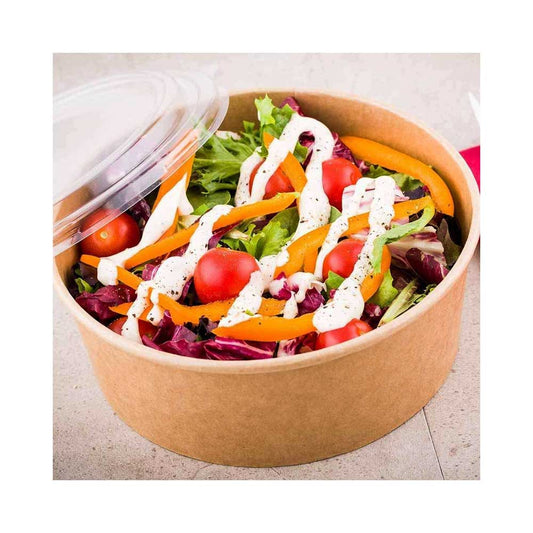 Kraft Salad Bowl With Pet Lid 1300ML 1X300 Pieces - Your One Stop Solution UAE