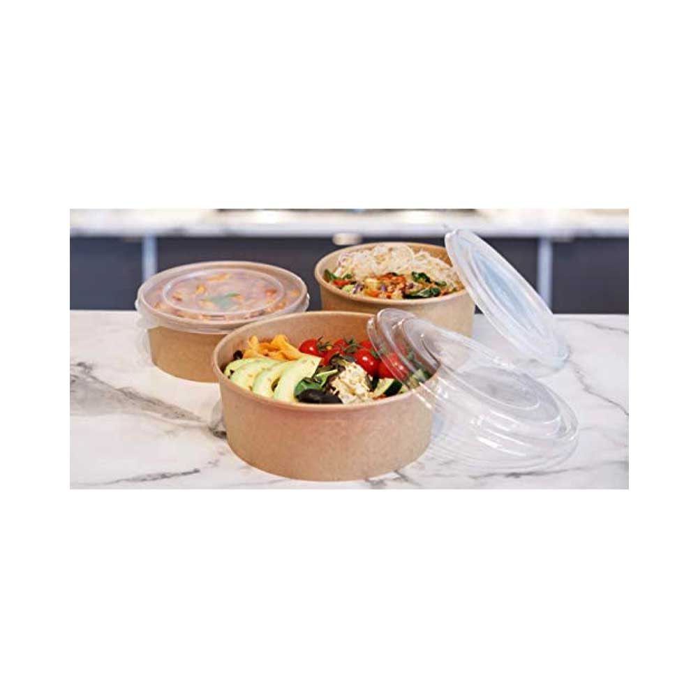 Kraft Salad Bowl With Pet Lid 1300ML 1X300 Pieces