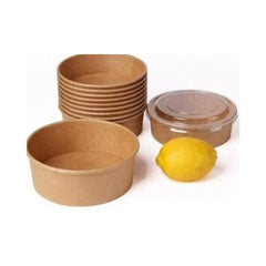 Kraft Salad Bowl With Pet Lid 500ML 1X300 Pieces