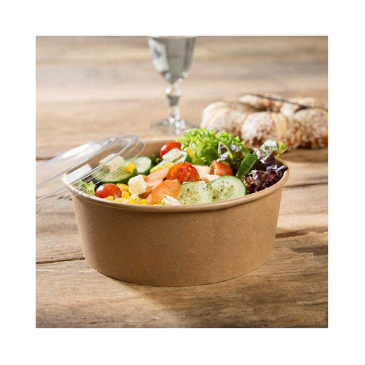 Kraft Salad Bowl With Pet Lid 750ML 1X300 Pieces - Your One Stop Solution UAE