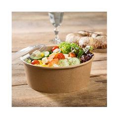 Kraft Salad Bowl With Pet Lid 750ML 1X300 Pieces