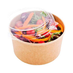 Kraft Salad Bowl With Pet Lid 750ML 1X300 Pieces