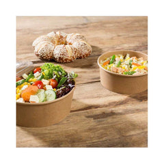 Kraft Salad Bowl With Pet Lid 750ML 1X300 Pieces