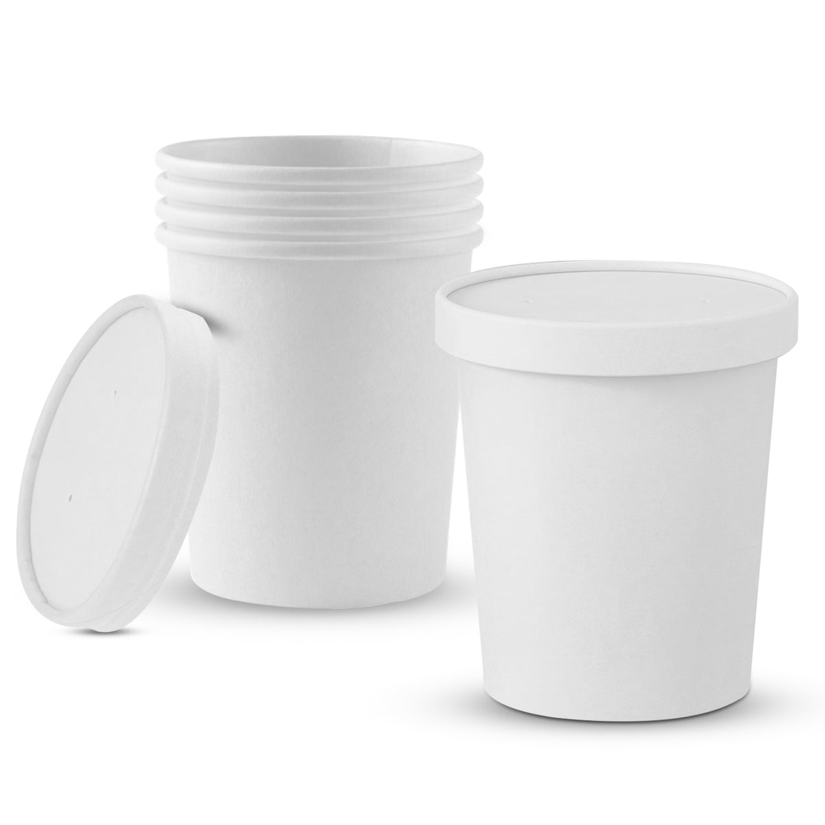 غطاء وعاء حساء ورقي 8 أونصة أبيض 1 × 500 قطعة