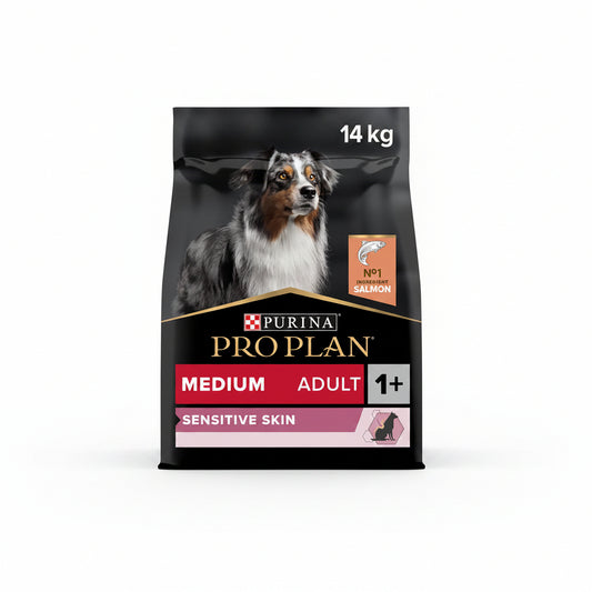 Purina Pro Plan Sensitive Skin Medium Adult, Dry Dog food with Salmon, 14 kg