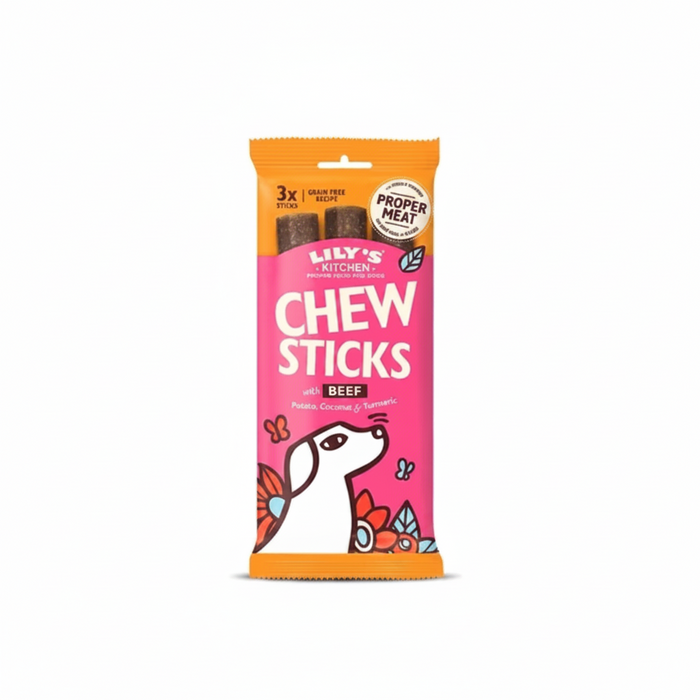 Lily's Kitchen Dog Chew Sticks with Beef Dog Treats 120G