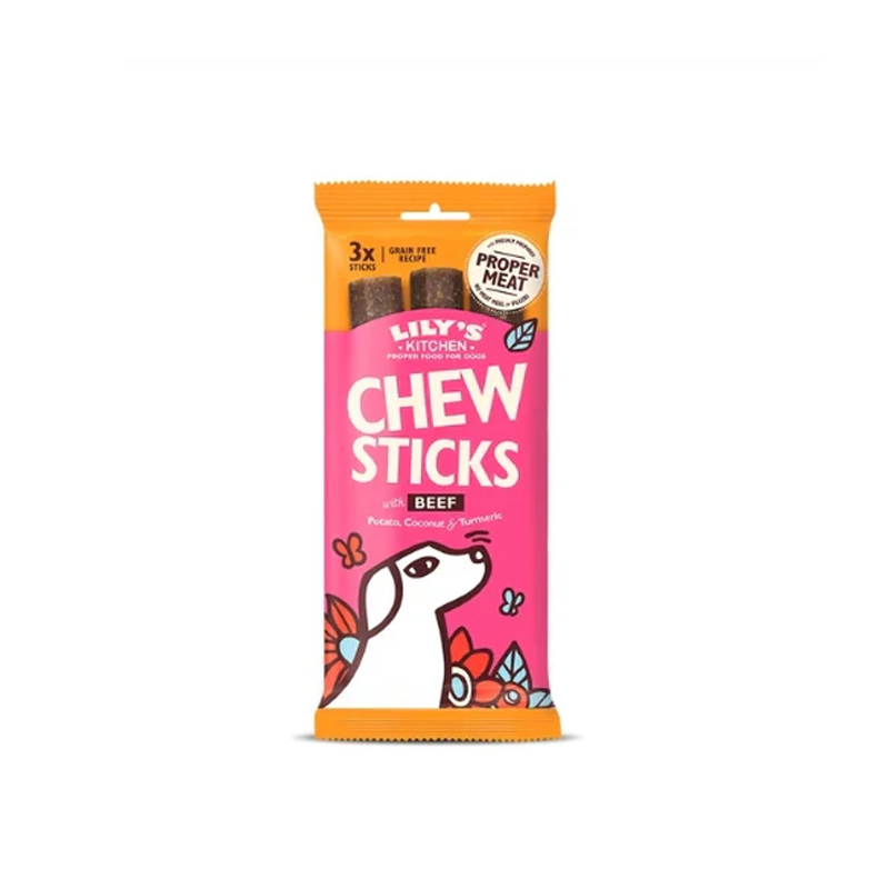 Lily's Kitchen Dog Chew Sticks with Beef Dog Treats 120G