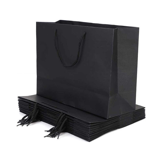 Luxury Black Paper Bag 47x15x35cm with Handle Gift Shopping Handle Bags