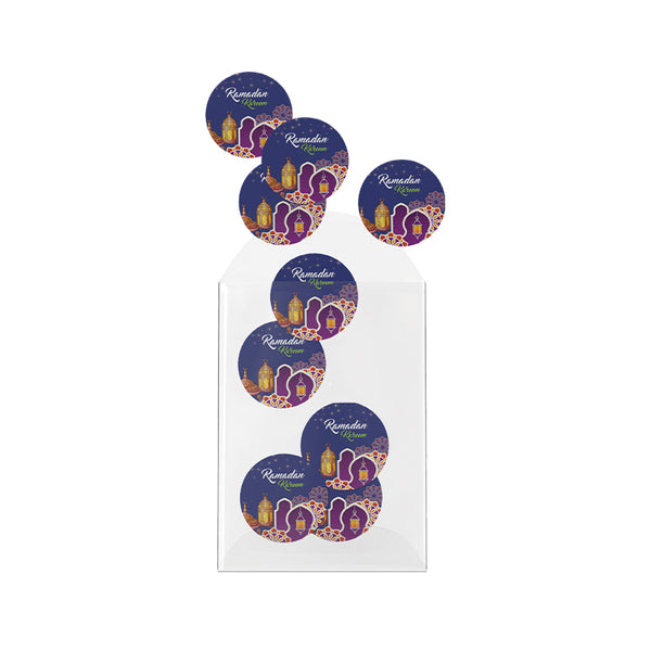 Ramadan Kareem  Sheet Paper Stickers 5cm Round